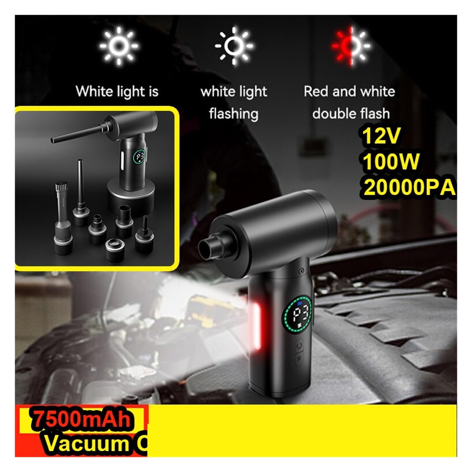 Potente Pistola De Soplado Aire Manual Inalámbrica 7500mAh, Mini Aspiradora 2 En 1, Sopladores Plumero Inalámbricos, Accesorios For Coche Limpieza Fácil Rápida Diversos Escenarios