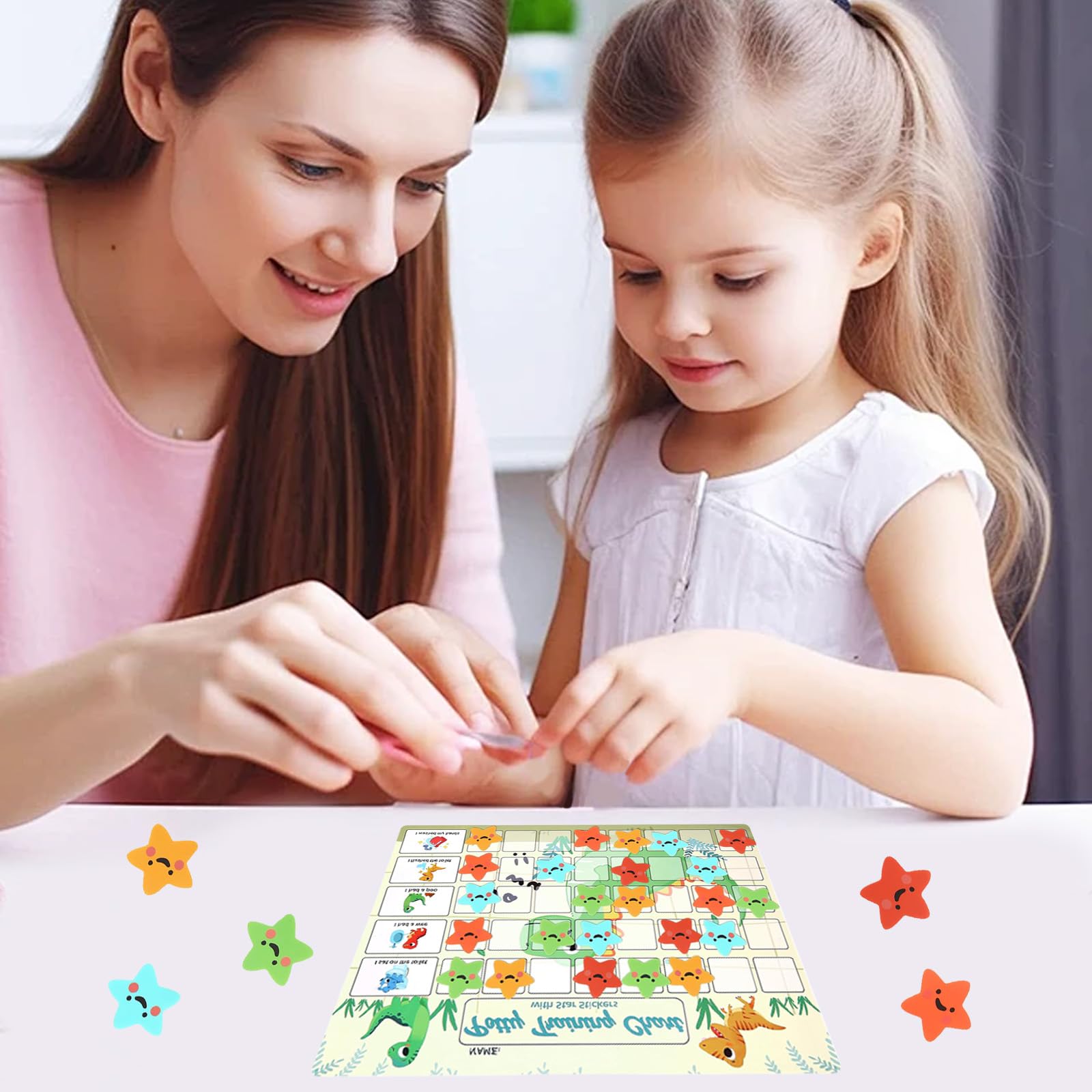 GWAWG Tabella di ricompensa per bambini per imparare a usare il vasino, con adesivi riutilizzabili, per motivare le buone abitudini per bambini, decorazione per la casa e la scuola (verde)