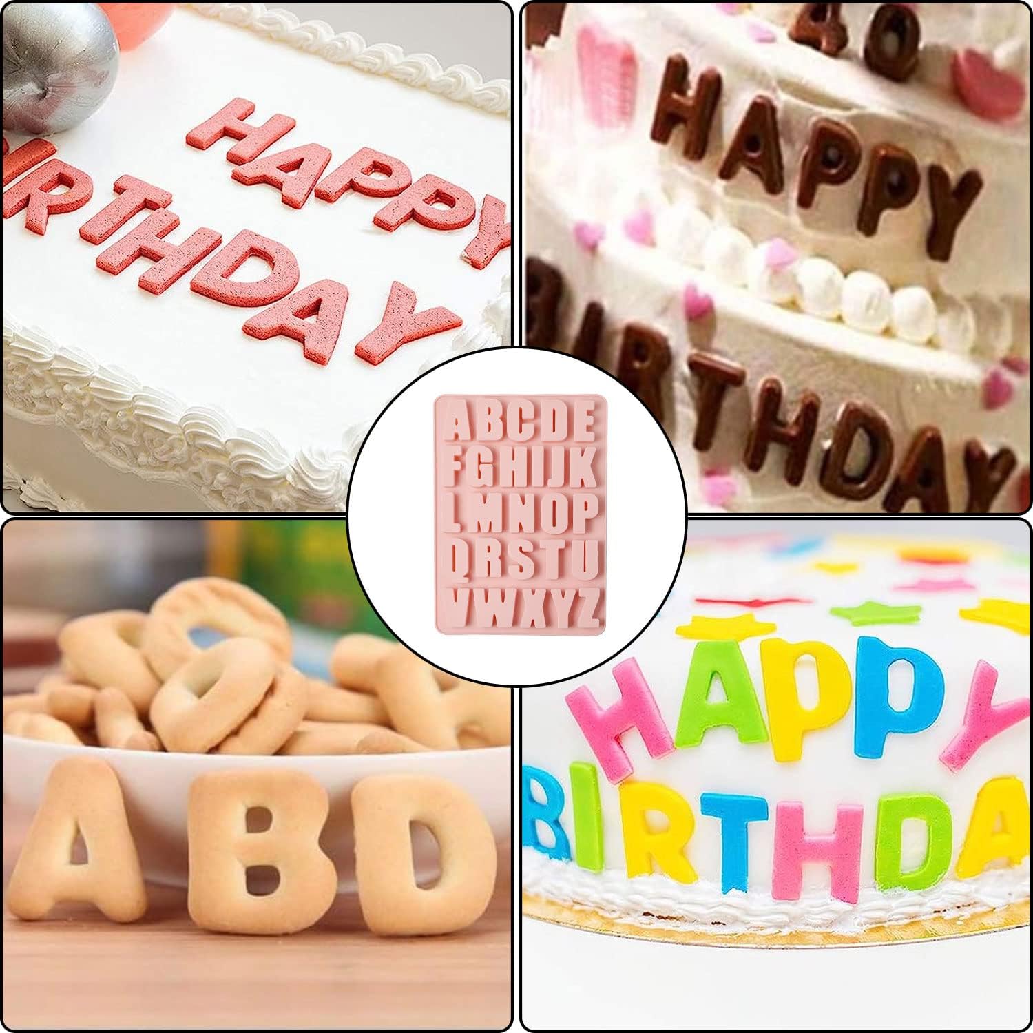 26 Cavities Alphabet crayon mold letter molds silicone alphabet mold