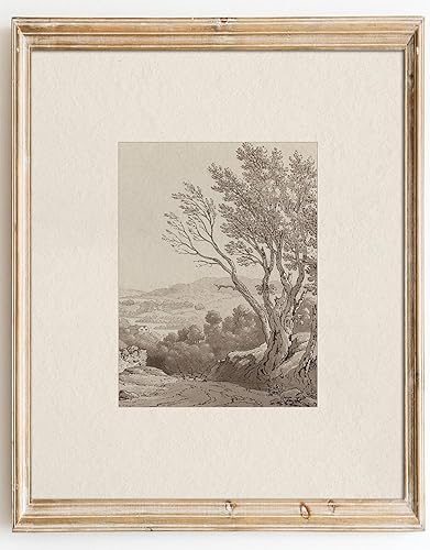 Miniatura 28 de Kizbok Impresiones artísticas vintage para pared, bocetos de paisaje neutro, impresiones en lienzo, pintura al óleo de paisaje rústico para Paisaje