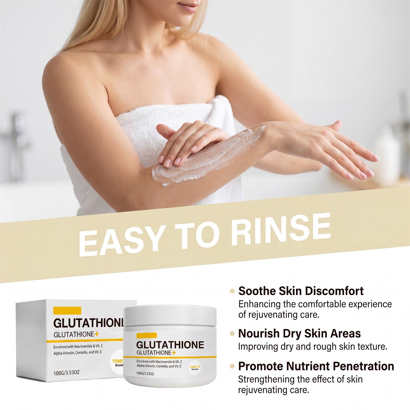 Exfoliante corporal de glutatión con rosa mosqueta y sal marina, exfoliante suave para cara, manos y pies, exfoliante hidratante para el cuidado de la piel, fórmula suavizante no grasa (6 unidades)