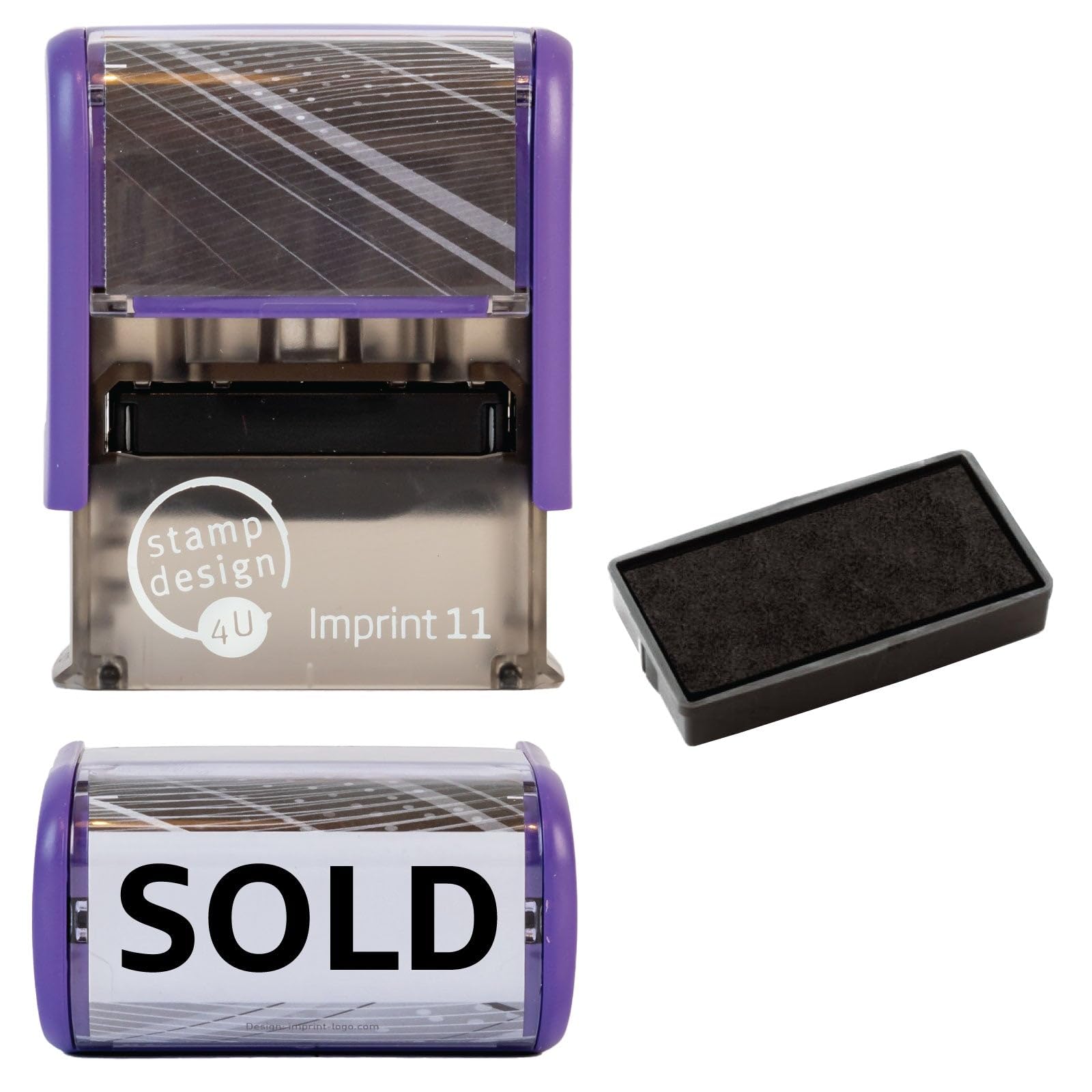 Sold Self Inking Rubber Stamp for Stamping Your Sold Documents - Black Sold Stamp with 1 Extra Inkpad