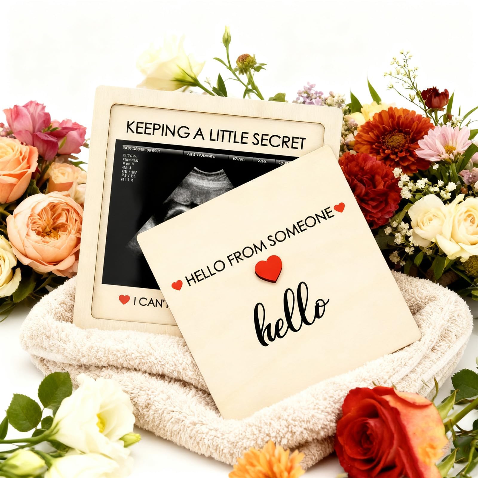 Baby Announcement Sign, Surprise Pregnancy Announcement for Grandparents Ultrasound Picture Frames Gift Supplies - Image 3
