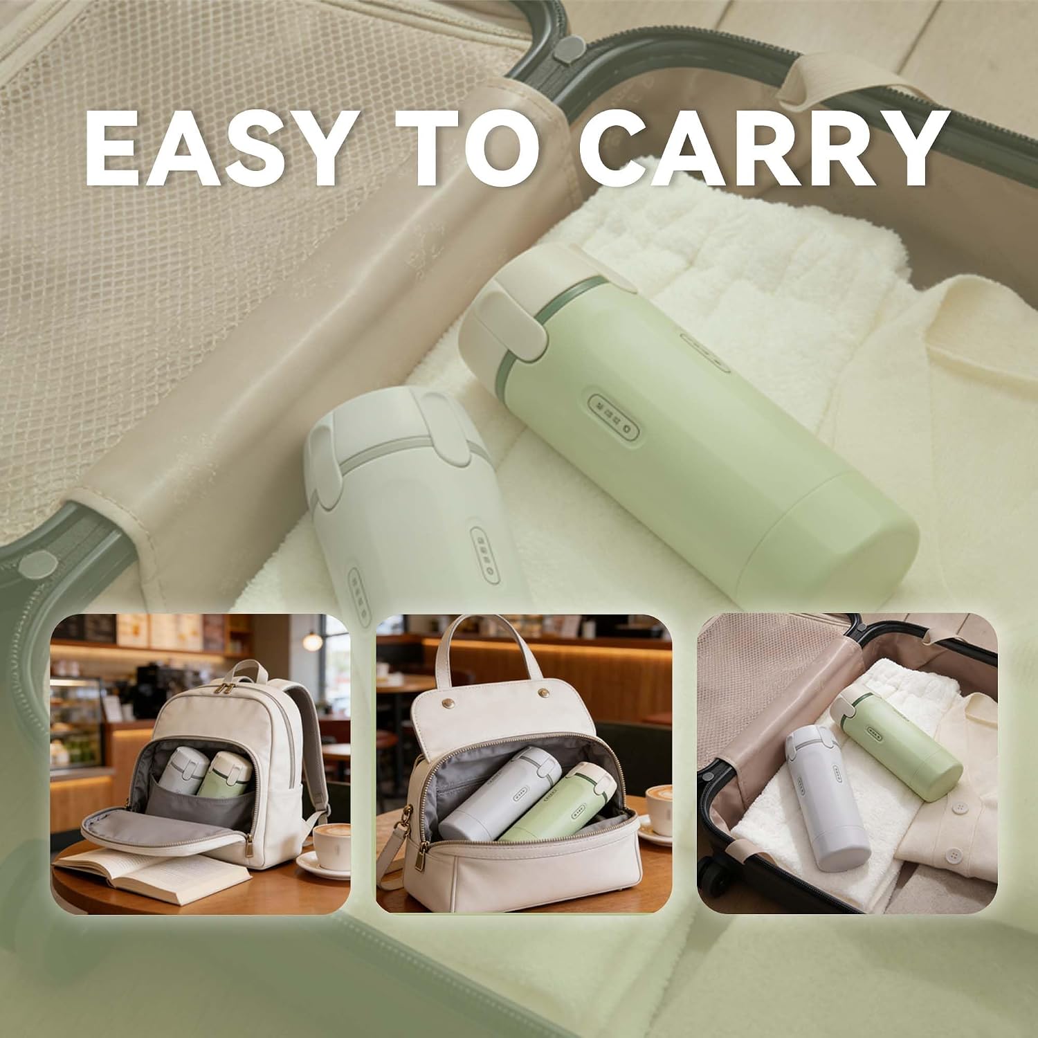 4 in 1 Travel Dispenser Bottle for Toiletries, Portable 30ML 4 Pack Leak-Proof Pump Containers, with Scale and Label,for Shampoo, Shower & Travel Use