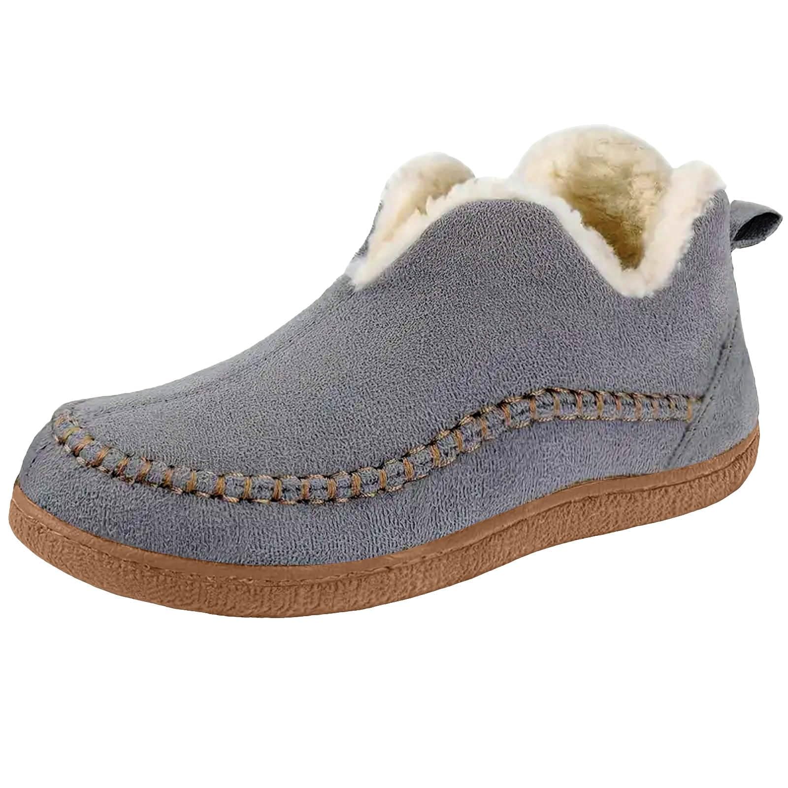 Womens Winter Snow Boots Fashion Faux Fur Lined Ankle Booties Slip On Short Boots Anti-Slip Lightweight Fuzzy Booties