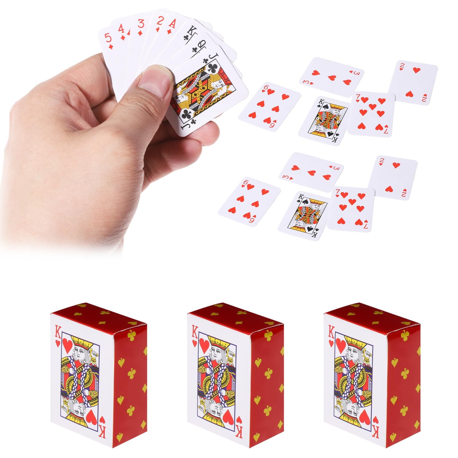 3 Decks Mini Playing Cards, Party Spoof Fun Smal Playing Cards, Miniature Poker Cards, Mini Poker Game for Adults, Party Favor, Tiny Deck of Novelty Gift for Par, Christmas, Halloween(Small)-image-20