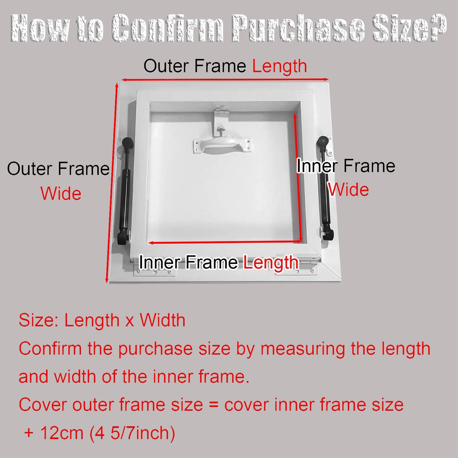 Cubierta de acceso personalizable para escotilla de aluminio grande con placa de acero galvanizado para uso industrial, 130 x 100 cm, solución duradera y segura de acceso al techo