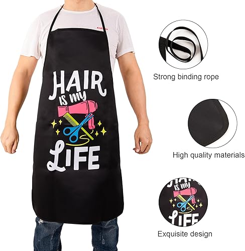 Miniatura 3 de Qchengsan Hair Stylist Apron,Funny Barber Apron,Hairstylist Aprons for Women Men,Hairdresser Apron for Barbershop,Salon Apron