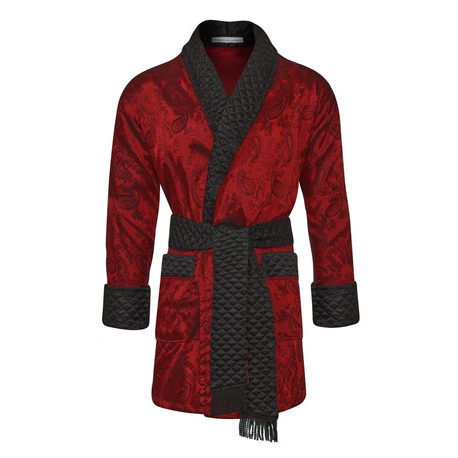 Bown Of London Men's Red British Clarke Short Smoking Jacket - Claret (Xx_l)