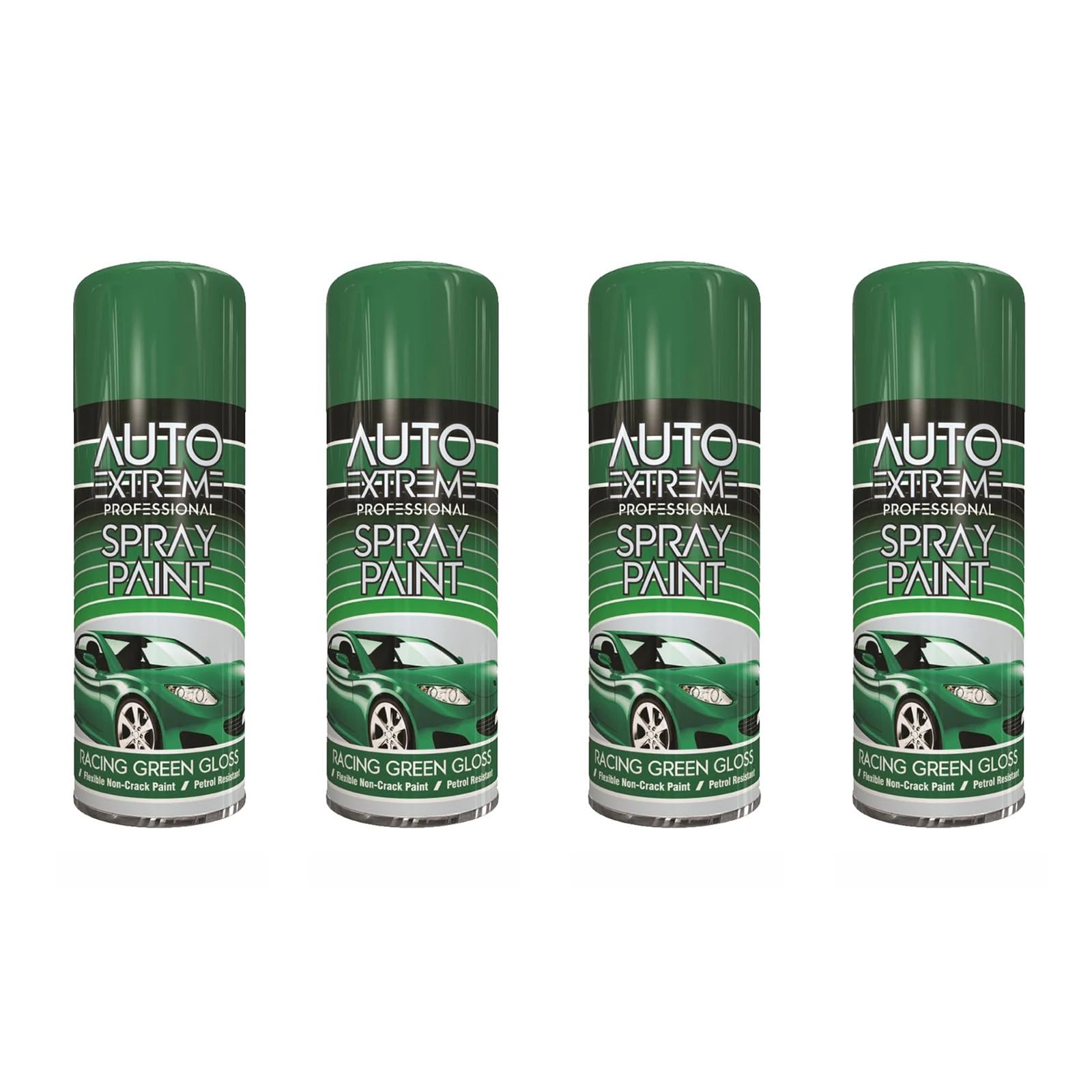 Ysamax 4Pcs Racing Green Spray Paint, Quick-Dry Formula, Durable And Resistant To Chipping, Fading, And Weathering, Professional-Looking Finish With Minimal Effort, 400Ml, (4Pcs)