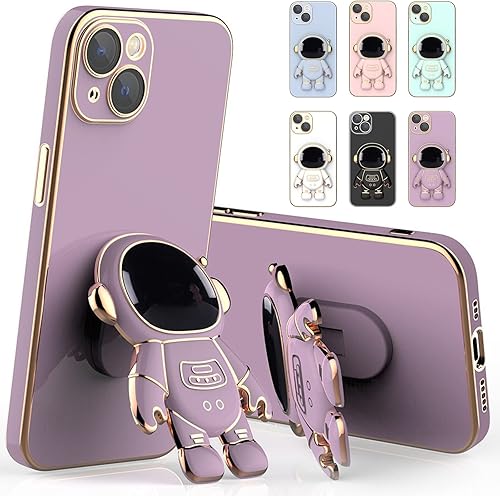 Astronaut - Funda compatible con iPhone 11, 12, 13 Pro Max 6D, con soporte, color morado