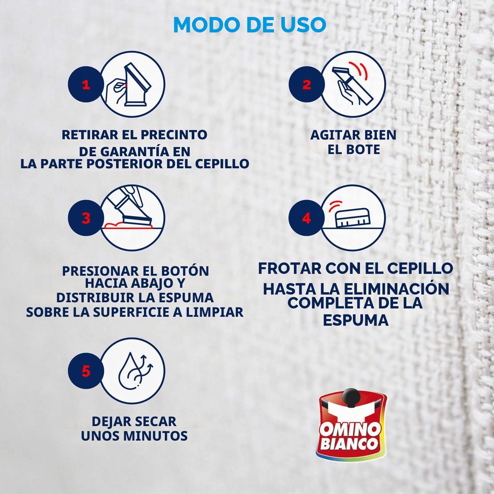 Omino Bianco Gel – Producto específico para alfombras y sofás, limpiador y limpiador de tejidos con fórmula antiolor, 2 unidades de 300 ml