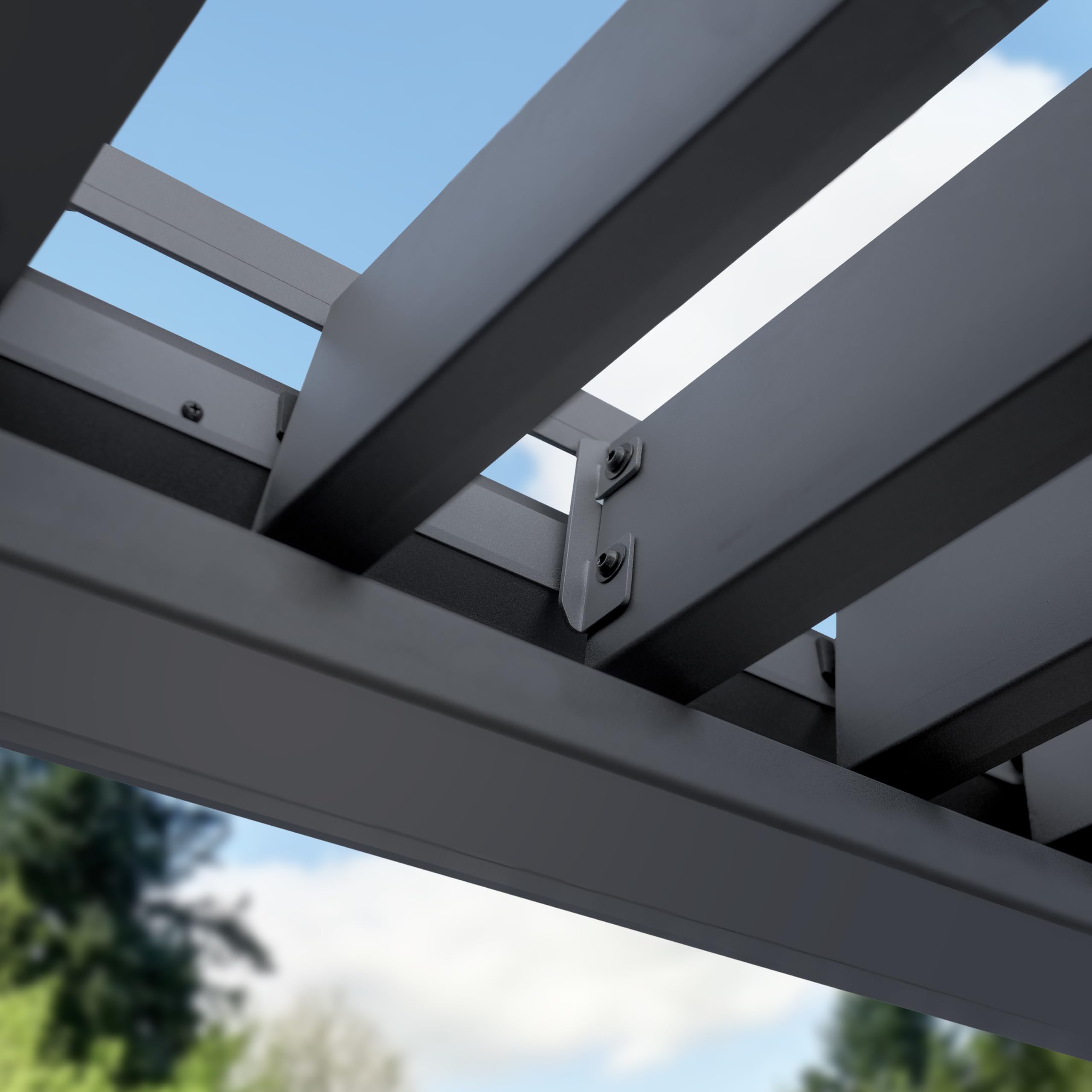 PRIMEYARD Pergola 3x3 m poteaux en Aluminium avec Lames orientables en Aluminium pavillon Anthracite