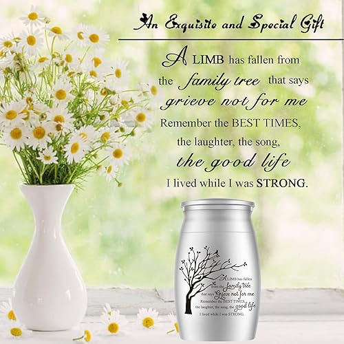 Miniatura 3 de Urna pequeña de 3 pulgadas para mini urna de aluminio Ashe, urna de ceniza de cremación, soporte para cenizas, urna pequeña para familiares y seres