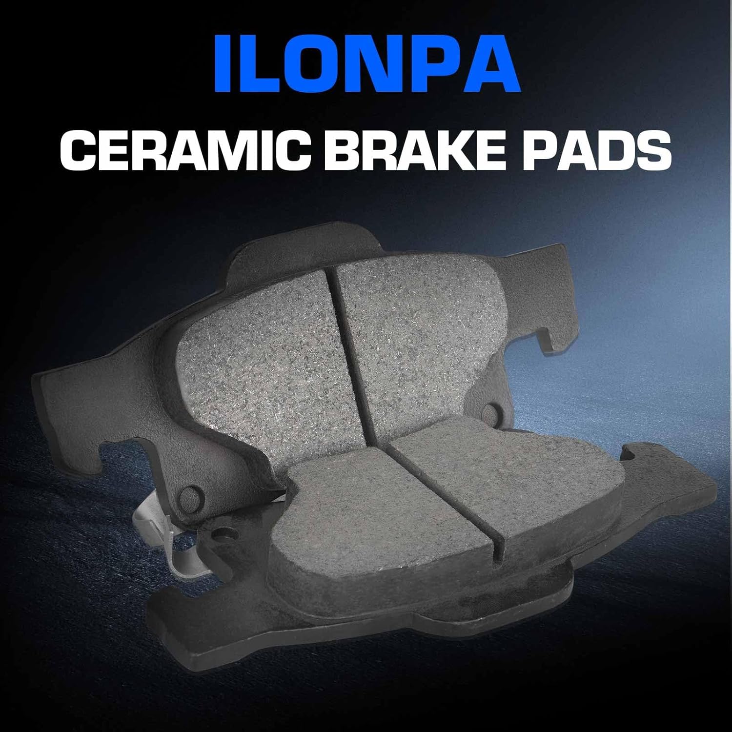 ILONPA Rear Semi-metallic Disc Brake Pads Set for Dodge Durango 2011-2023, Jeep Grand Cherokee 2011-2021, Grand Cherokee WK 2022 4PCS(With Hardware)