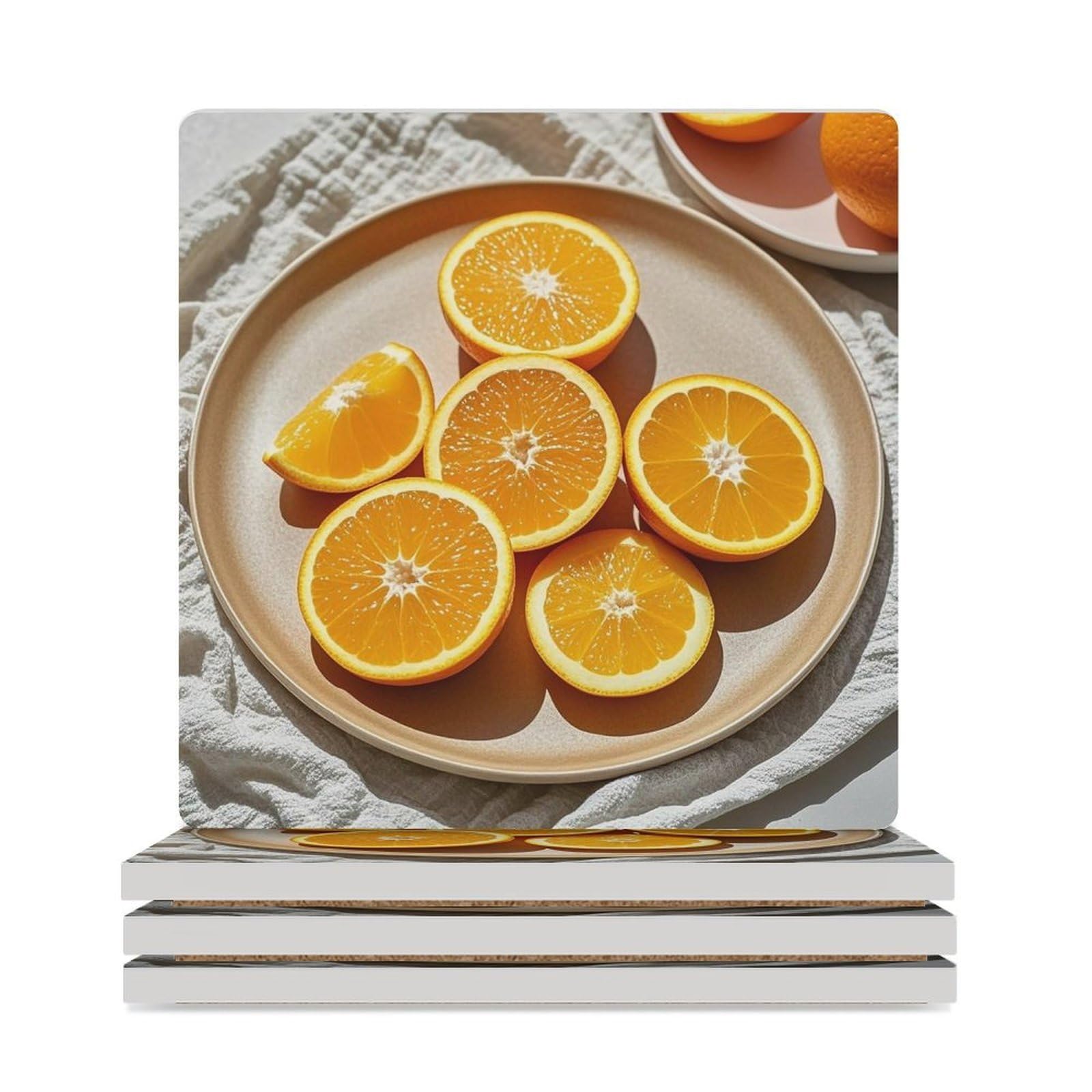 Dessous de verre tranches d'orange pour un apéritif moderne et convivial