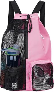 WANDF Swim Bag: Mesh Drawstring Backpack with Waterproof Wet Pocket for Pool, Gym & Beach Gear