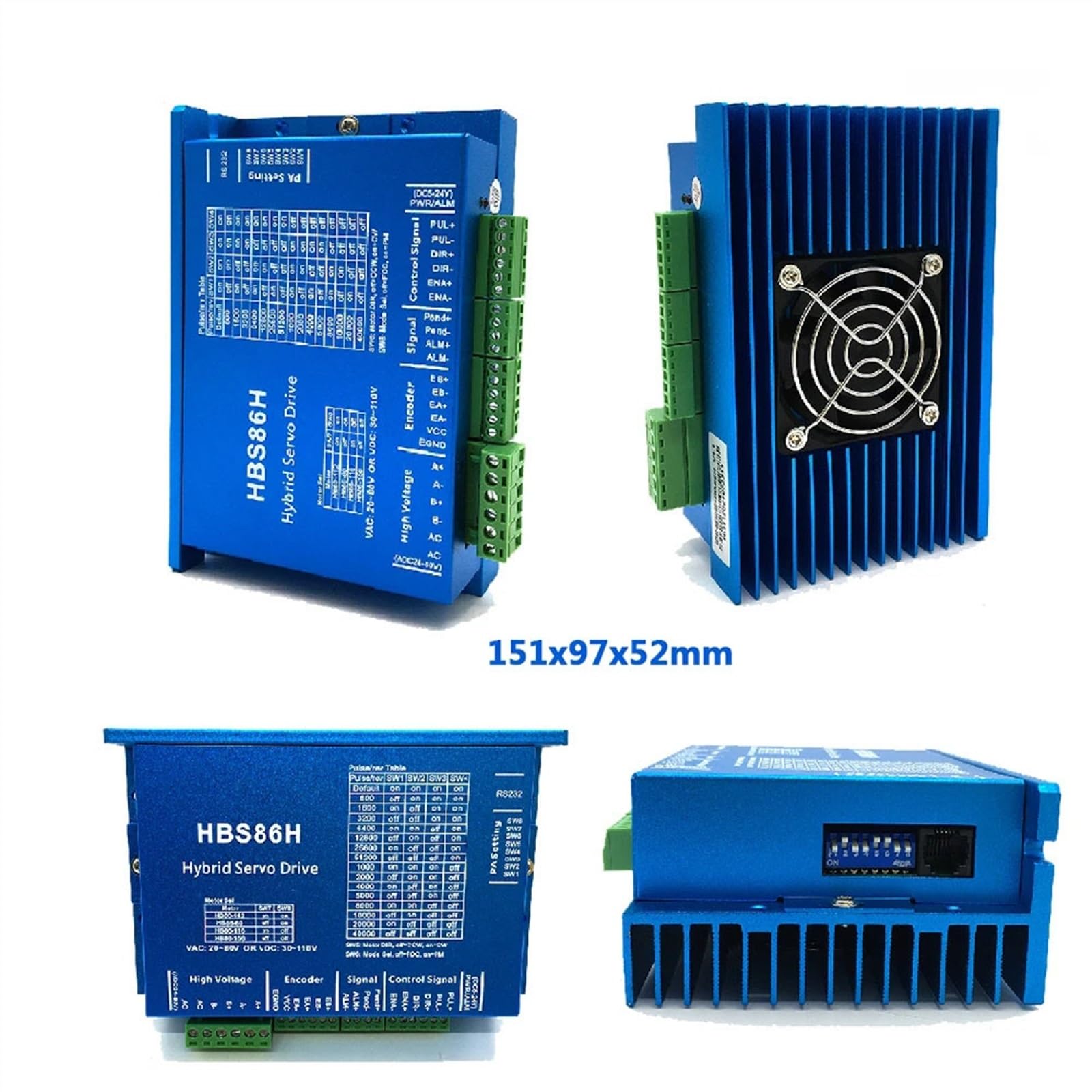 Engrenage de boîte de vitesses planétaire Nema 34 Kits de moteurs pas à pas en boucle fermée 12N. m Pilote de servomoteur hybride HBS86H 86mm 2 PH Nema34 Pilote de moteur pas à pas de moteur pas à pas