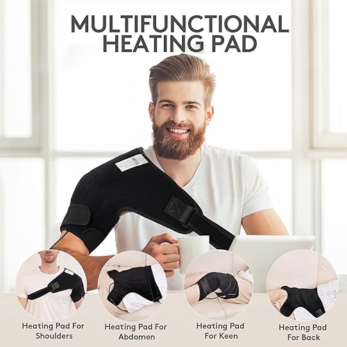 Miniatura 7 de UTK Almohadilla térmica de hombro infrarrojo lejano, caliente a 159 ℉, regalo para hombres, almohadillas térmicas para aliviar el dolor del manguito