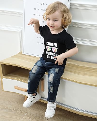 Miniatura 4 de YALLET Toddler Boy Clothes 1-5T Boys Outfits Infant Short Sleeve T-Shirt Ripped Jeans 12 18 24 Months Baby Clothing Pants Set