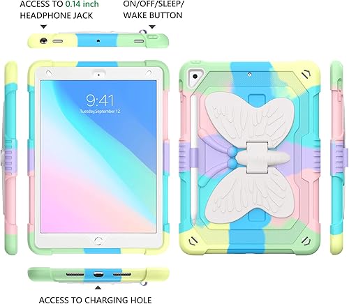 Vista 15 de GUAGUA Funda compatible con iPad de 9ª generación, funda para iPad de 8ª/7ª generación de 10.2 pulgadas 2021/2020/2019 Kickstand 2 en 1, funda