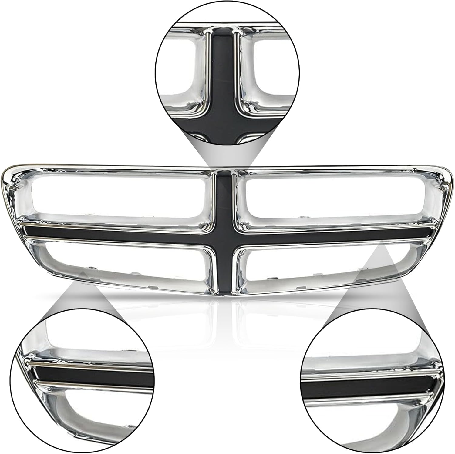 PartsFlow Front Grille Grill Shell With Chrome Black Compatible With Dodge Charger 2011 2012 2013 2014 CH1210109