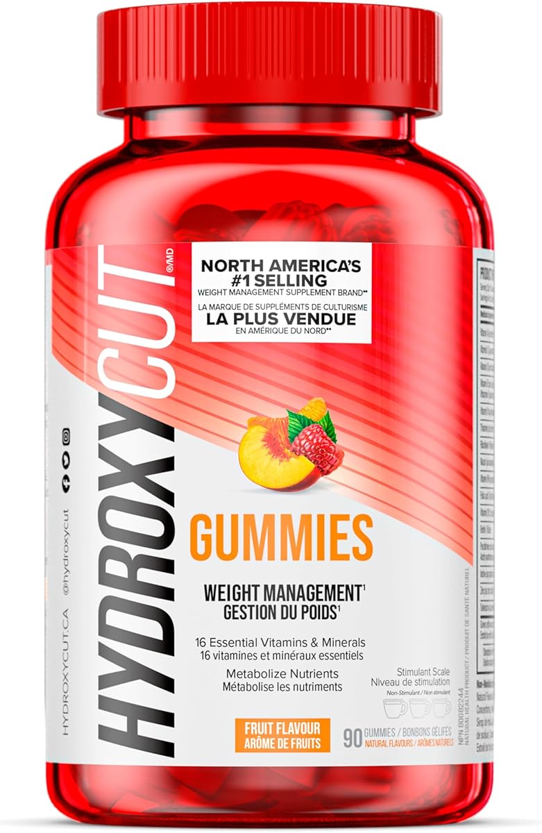 Hydroxycut Weight Loss Gummies for Women & Men | Hydroxycut Caffeine-Free Weight Loss Gummy | Non-Stim Weight Loss Supplement | Metabolism Booster for Weight Loss | Weightloss for Women and Men | 90 Count