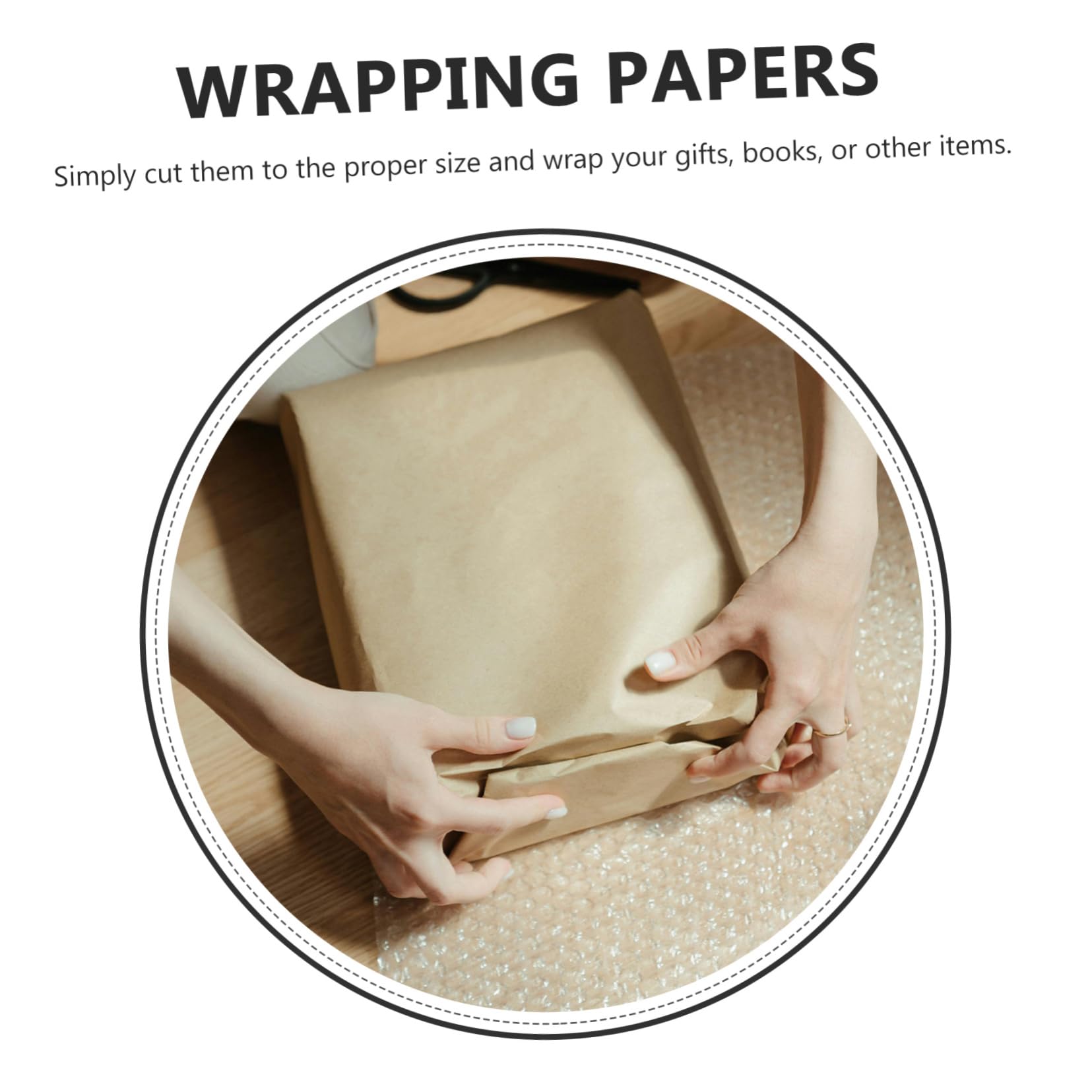PartyKindom Papel de Obsequio Kraft Dorado para Cumpleaños y Baby Showers, Diseño Ligero, 100 Hojas de Embalaje para Manualidades y Envoltorio de Cajas
