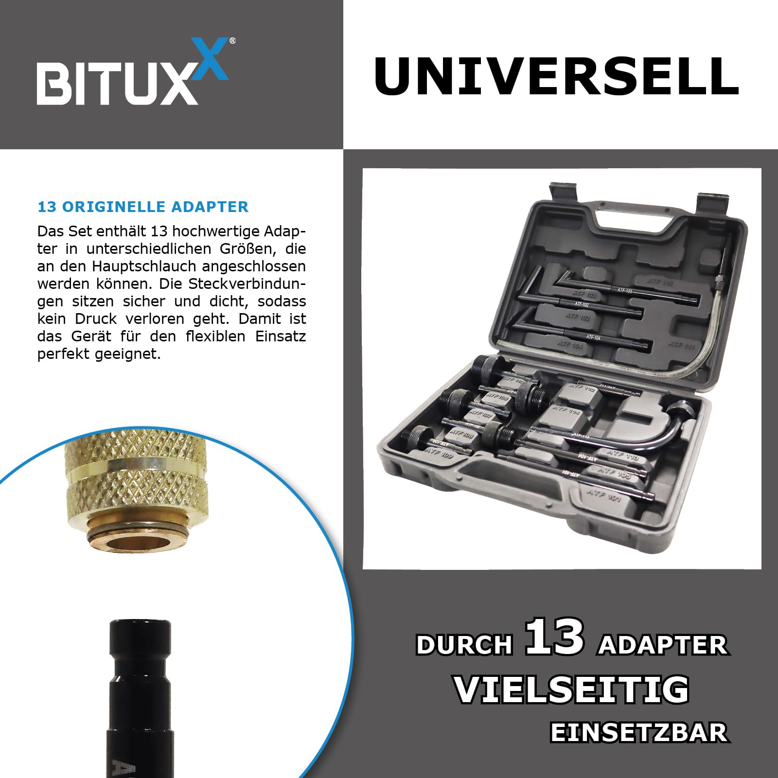 BITUXX Universal Getriebeöl Einfüllgerät Pumpe Öleinfüllgerät Öl Befüllgerät Getriebeölpumpe Ölfüllgerät Druckluft Pneumatisch 10L