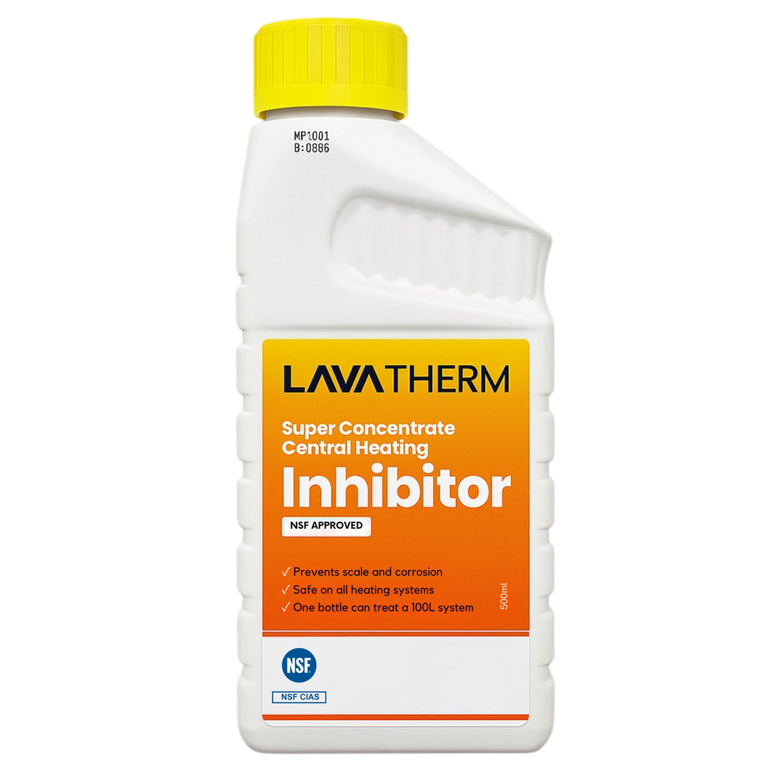 LavaTherm Super Concentrate Central Heating Inhibitor 500ml - Prevents Scale & Corrosion, Safe for All Heating Systems, Treats Up to 100L, NSF Approved, Enhances Heating Efficiency