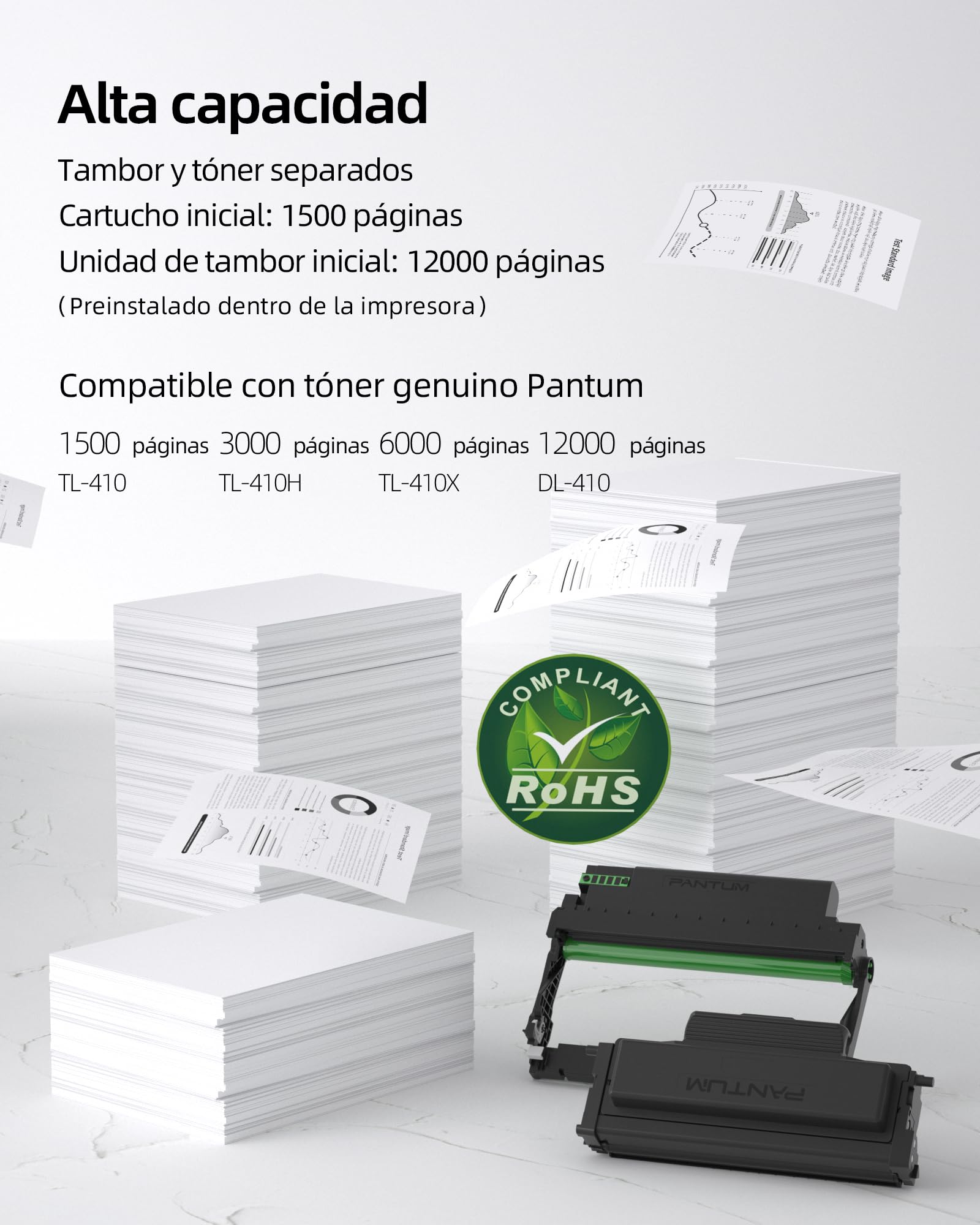 PANTUM M7108DW Impresora Multifunción Láser, 33ppm Impresión Automática a Doble Cara, impresión/Copia/escaneado, Blanco y Negro(A4, Wi-Fi Direct, Bluetooth, USB, AirPrint, Mopria)