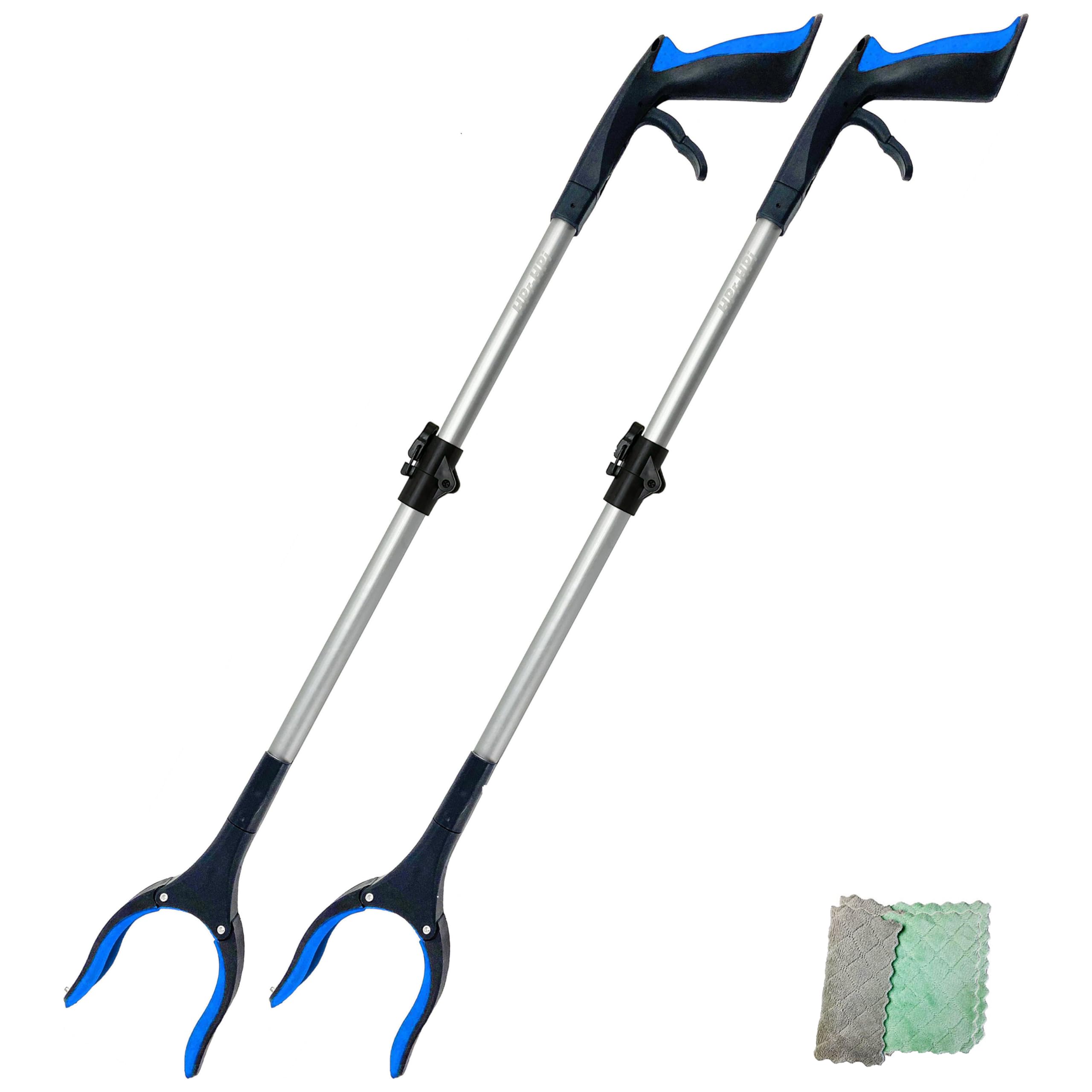2-Pack Reacher Grabber Tool, Foldable Trash Picker Grabber, Trash Gripper, Garden Nabber, Litter Picker, Extended Grabber (Blue/Blue) Upgraded Version
