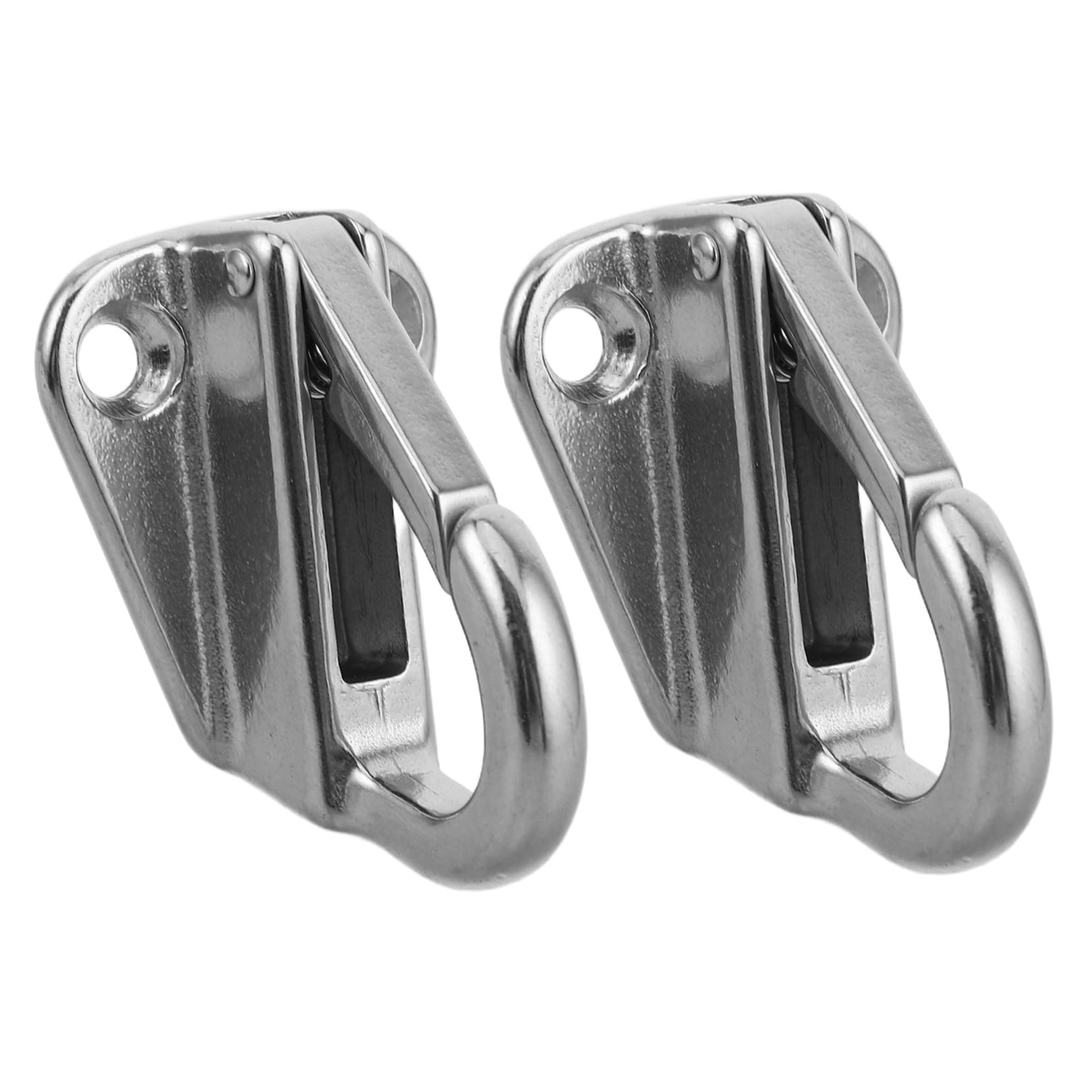 Anneome 2pcs 304 Stainless Steel Marine Spring Hooks Screws Heavy-duty Boat Fending Hardware Yacht Dock Clips for Secure Outdoor Boating Use
