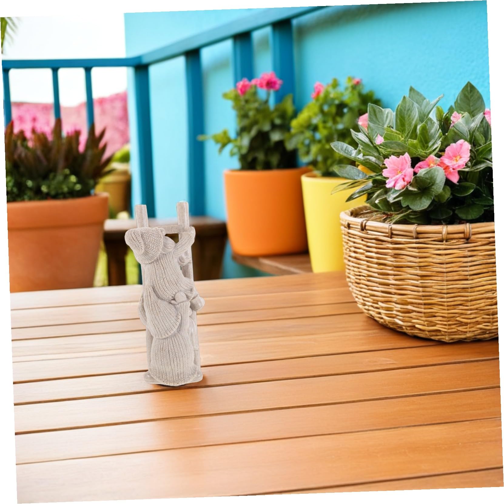 SUPVOX Sculpture De Noël en Résine pour Jardin GNOME Grimpant Amusant Figurine De GNOME Grimpant Ornement De Jardin en Résine Beige