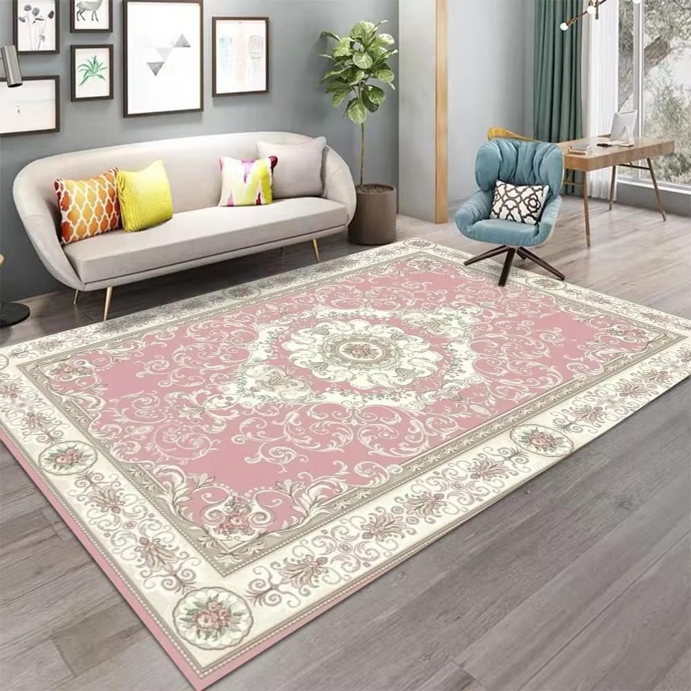 Tapis de salon rétro 180x200 cm style ethnique pour grand canapé