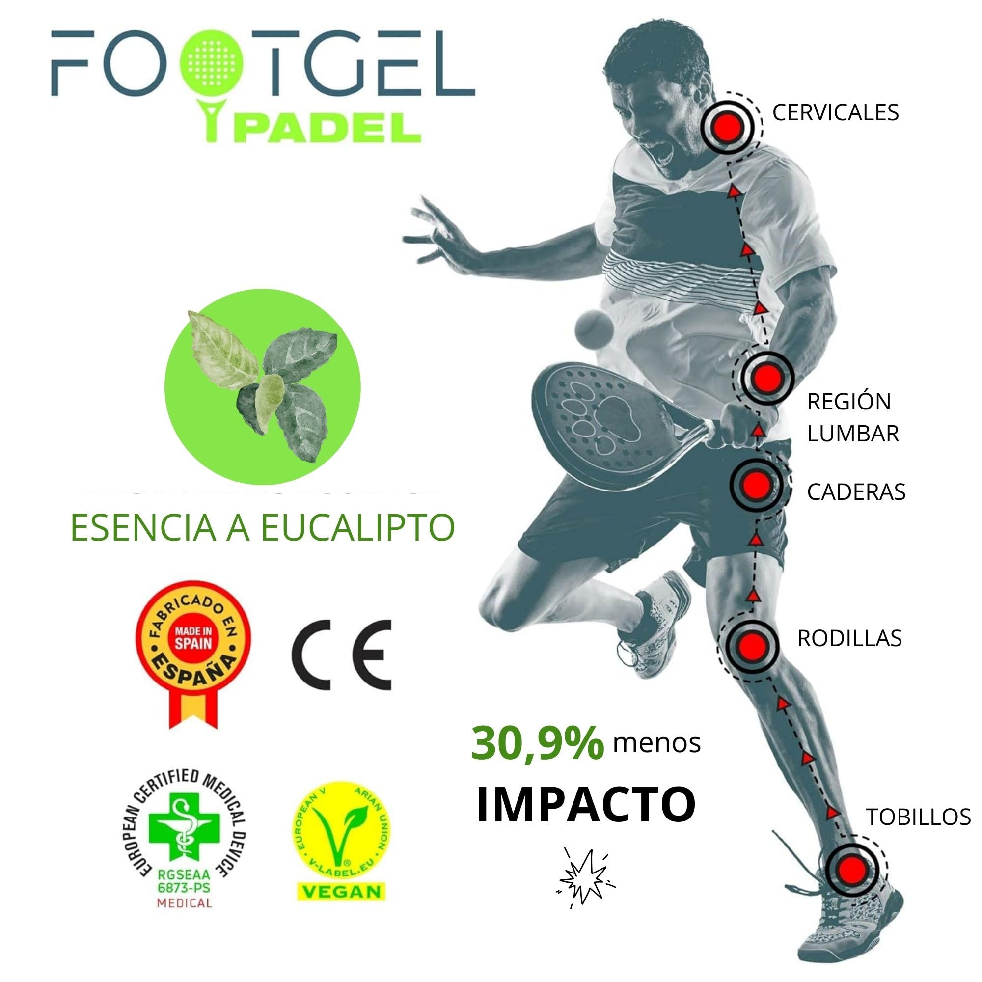 Plantillas Padel Gel Deportivas Transpirables Estabilizadoras Tallas 43-47