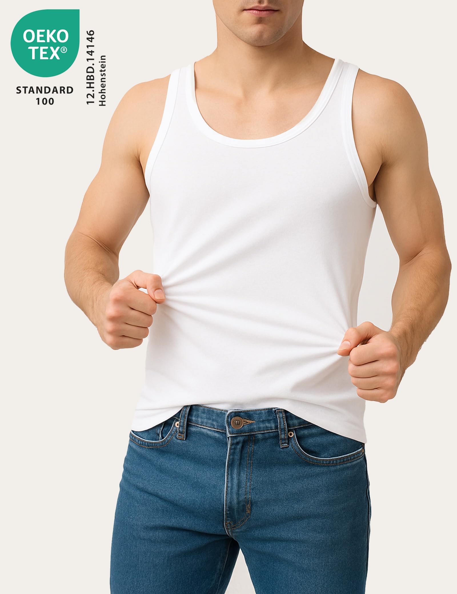 ALPIDEX Lot de 5 Maillot de Corps 100% Coton Débardeur Homme
