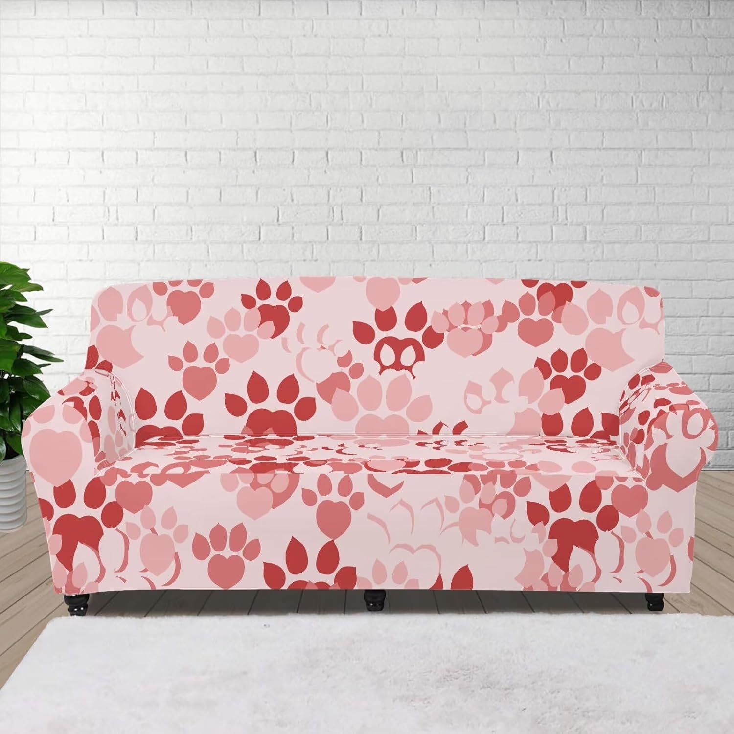 Marble Print Sofa Cover for 1 Cushion Couch Breathable Comfy Couch Slipcover for Pets and Kids Non Slip Sofa Protector Blanket with Elastic Edges