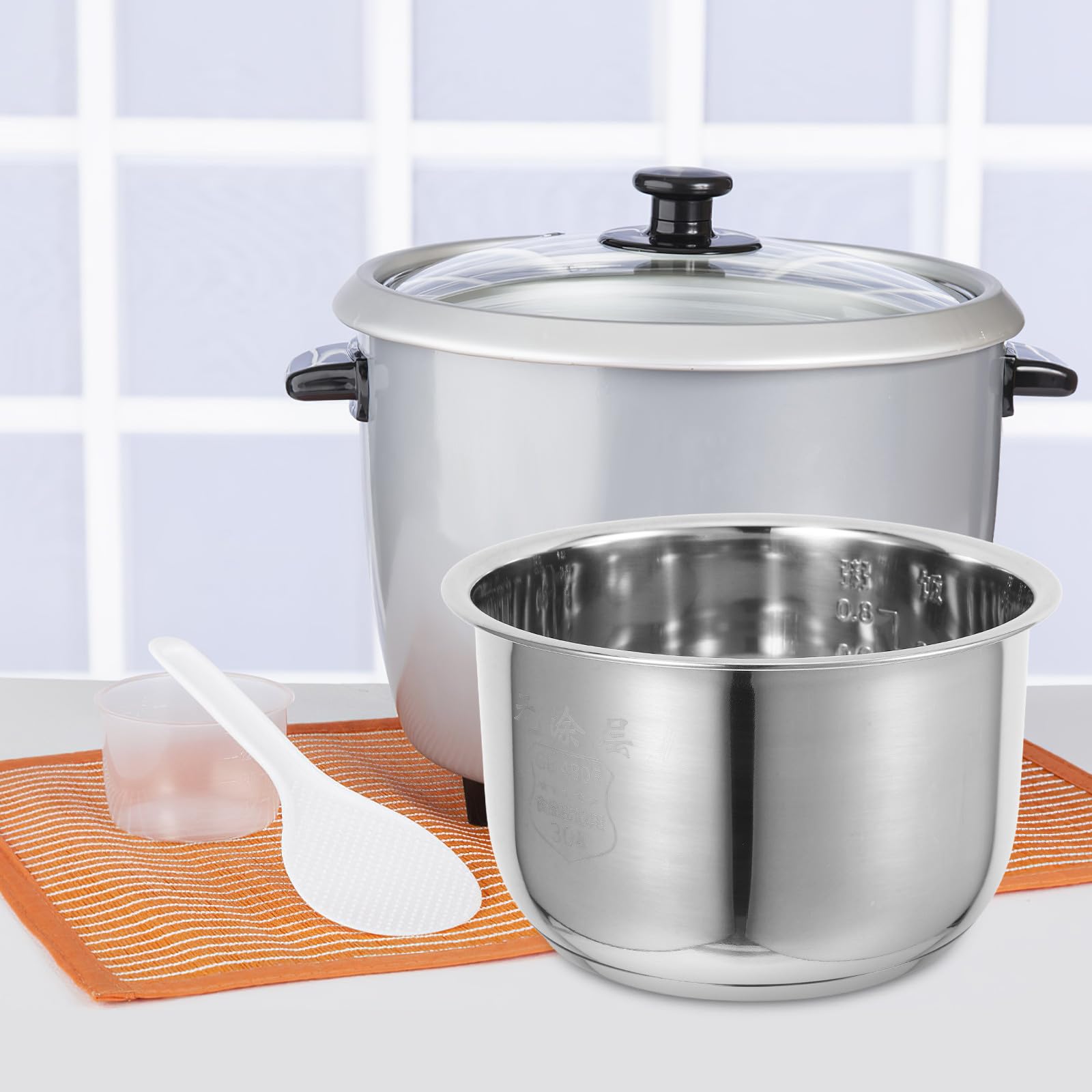 VALICLUD Pentola interna in acciaio inox per cuociriso 1,8 L ispessito non rivestito fodera di ricambio per la cucina quotidiana