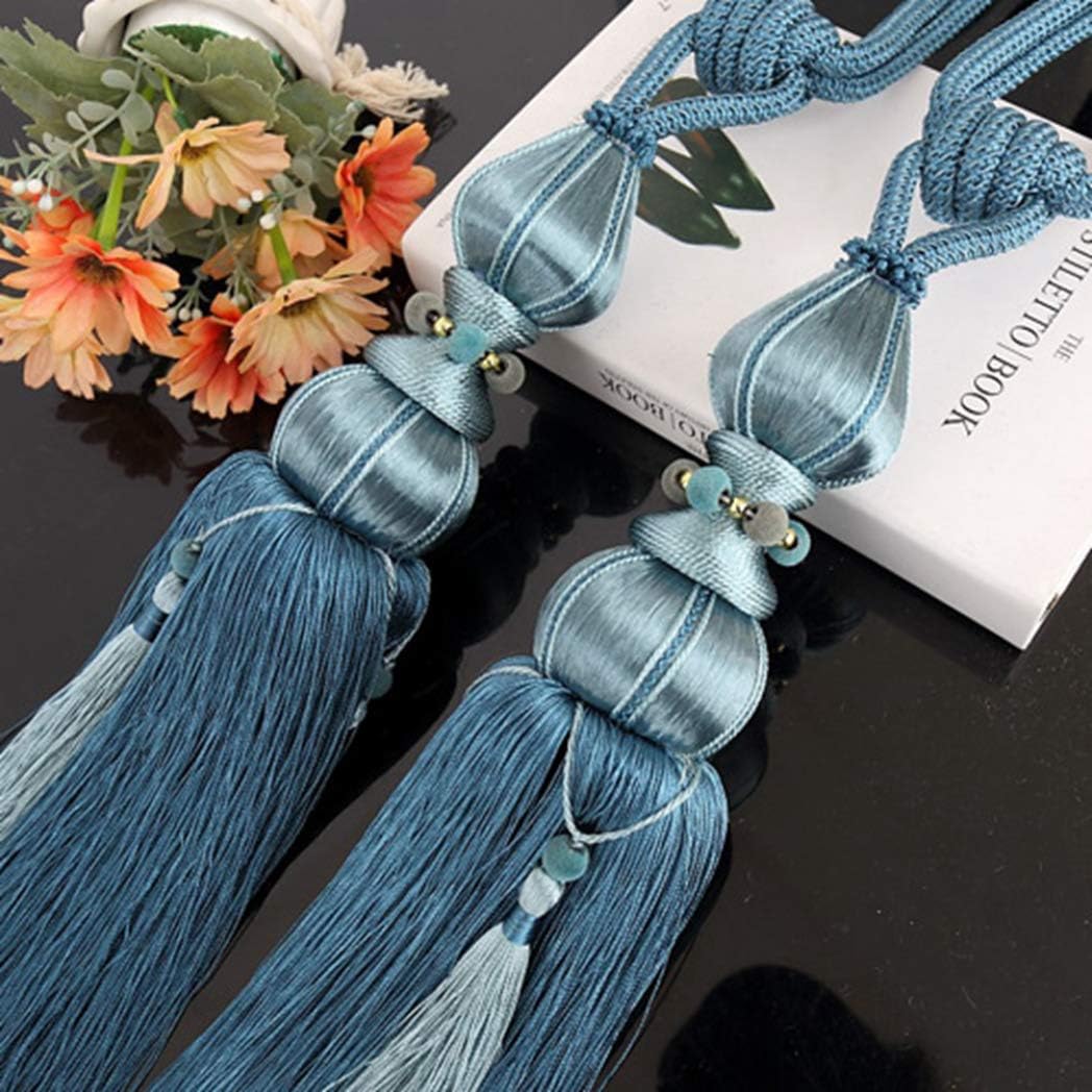 Curtain Ties for Drapes，Curtain tiebacks，European Luxury Hanging Tassel for Window Modern Handmade Hanging Ball Curtain Accessories Window Drapery Tieback Rope Pendant Decoration for Living Room (Col