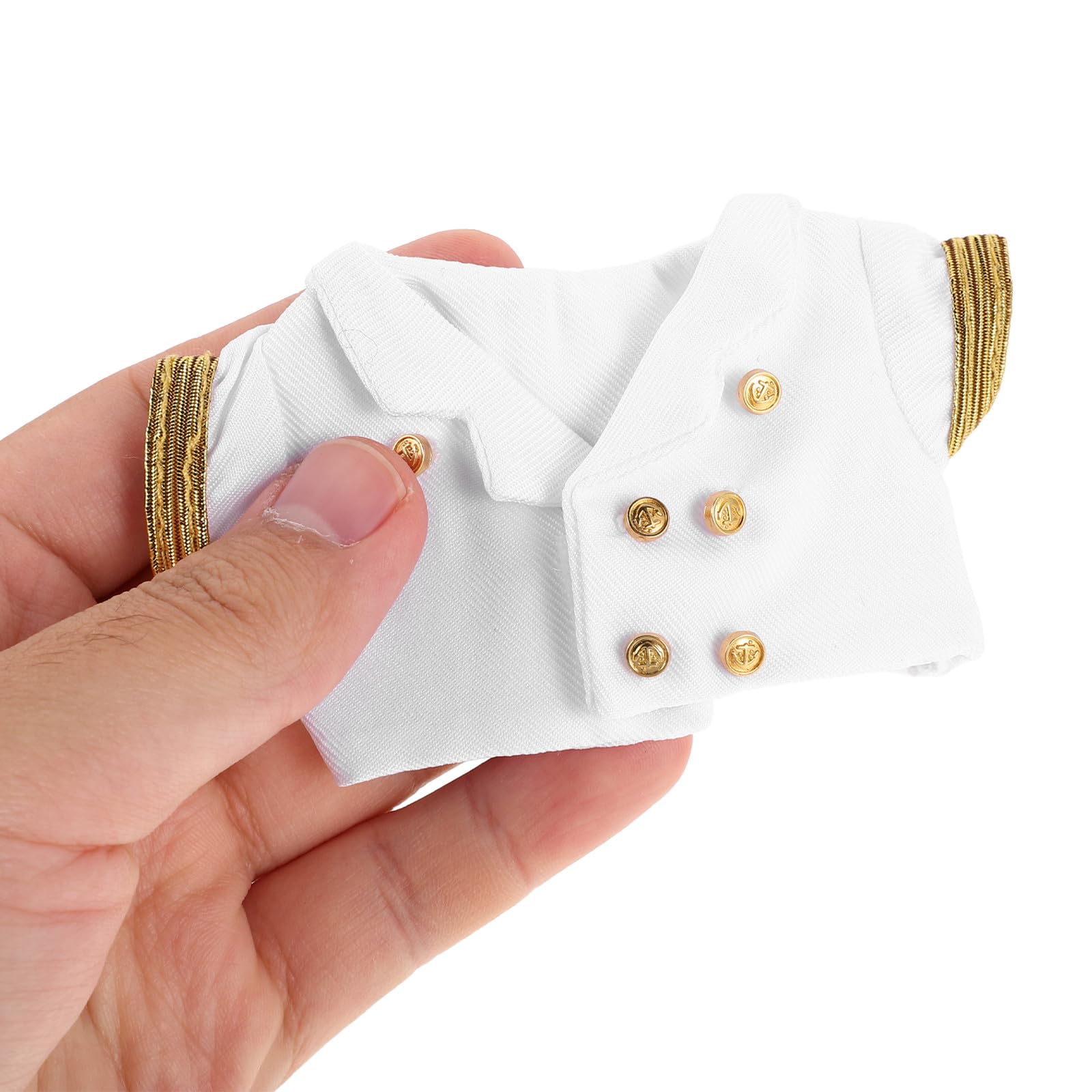 BESPORTBLE Vestito da Capitano per Bambola di Peluche di Abbigliamento da Pilota Cappello da Capitano e Distintivo Accessori per Bambole e Creature di Peluche Ricambio per Collezioni