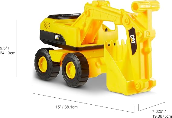 Cat Construction 15 Excavator | Super-Sized Kids Outdoor Toy | Real Working Parts & Articulated Parts | Ideal Toys for 3 Year Old Boys | CAT Construction Toys