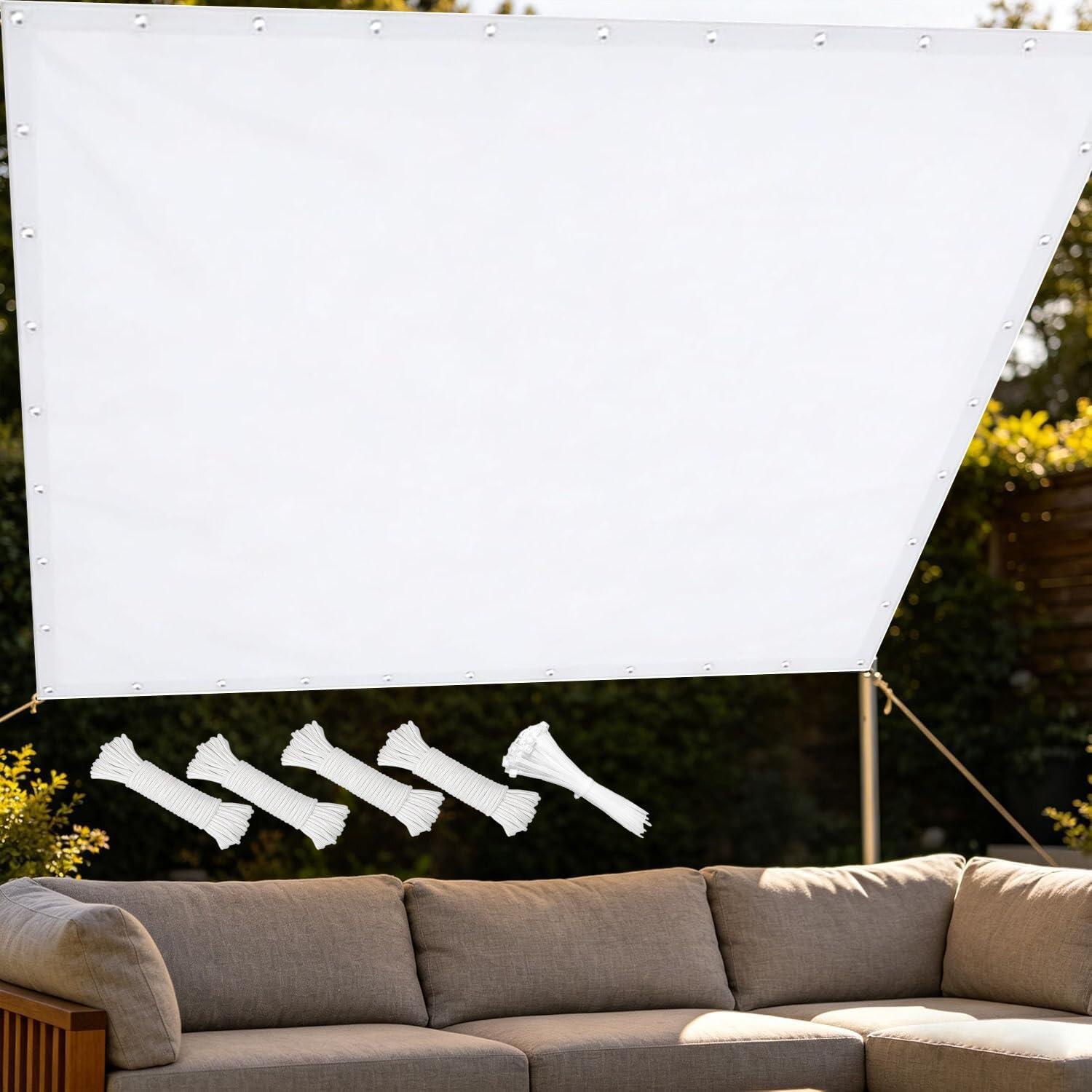 Voile d'ombrage rectangulaire 200 g/m² avec oeillets renforcés