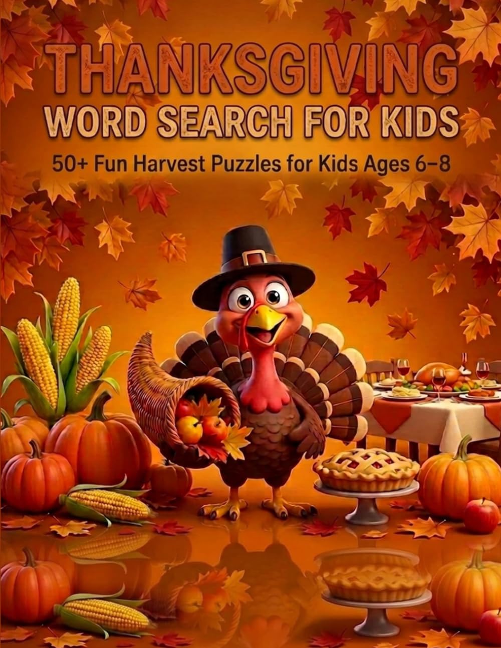 Thanksgiving Word Search for Kids: 50+ Fun Harvest Puzzles for Kids Ages 6–8 (Wordsearch Series USA Hollydays)