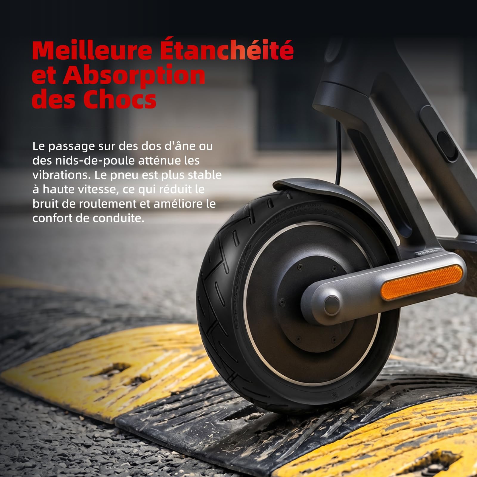 Lot de 2 pneus de route épais de 250 x 64 pour scooter électrique Xiaomi 4ultra, Navee S65, Navee S65C - Remplacement des pneus avant et arrière épais