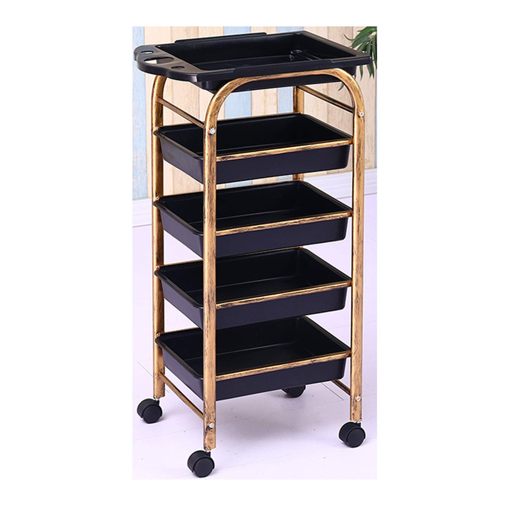 asdchZen Hairdressing Cart With 5 Tiers For Salon Hairdresser Barber Beauty Storage Trolley With Hairdressing Tools Professional Hair Stylist Organizer Cart,A,C