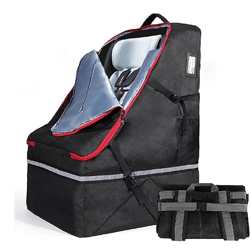 Bolsa de viaje acolchada para asiento de automóvil de 360 para avión, mochila impermeable para asiento de bebé para viajes en avión, ajuste