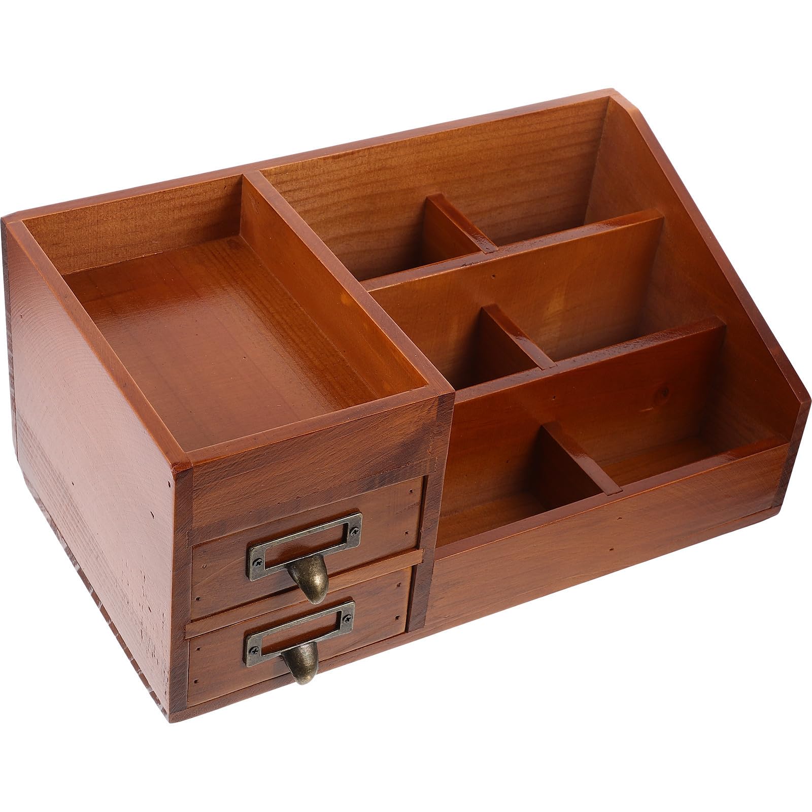 Organizer da Scrivania in Legno, Contenitore per Cosmetici Cassetto, Cassettiera per Trucchi, per Casa e Toeletta, Supporto Decorativo per Monitor