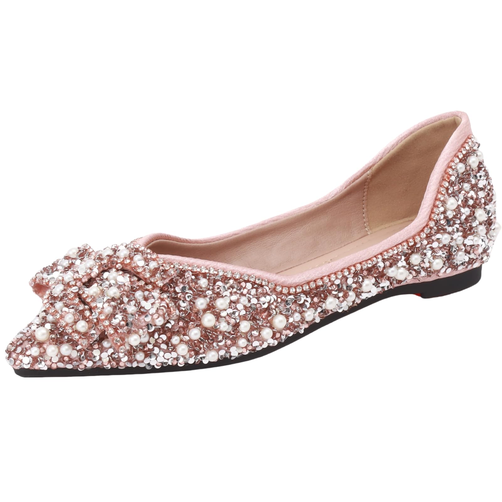 WULAHALASAO Women's Rhinestone Flats