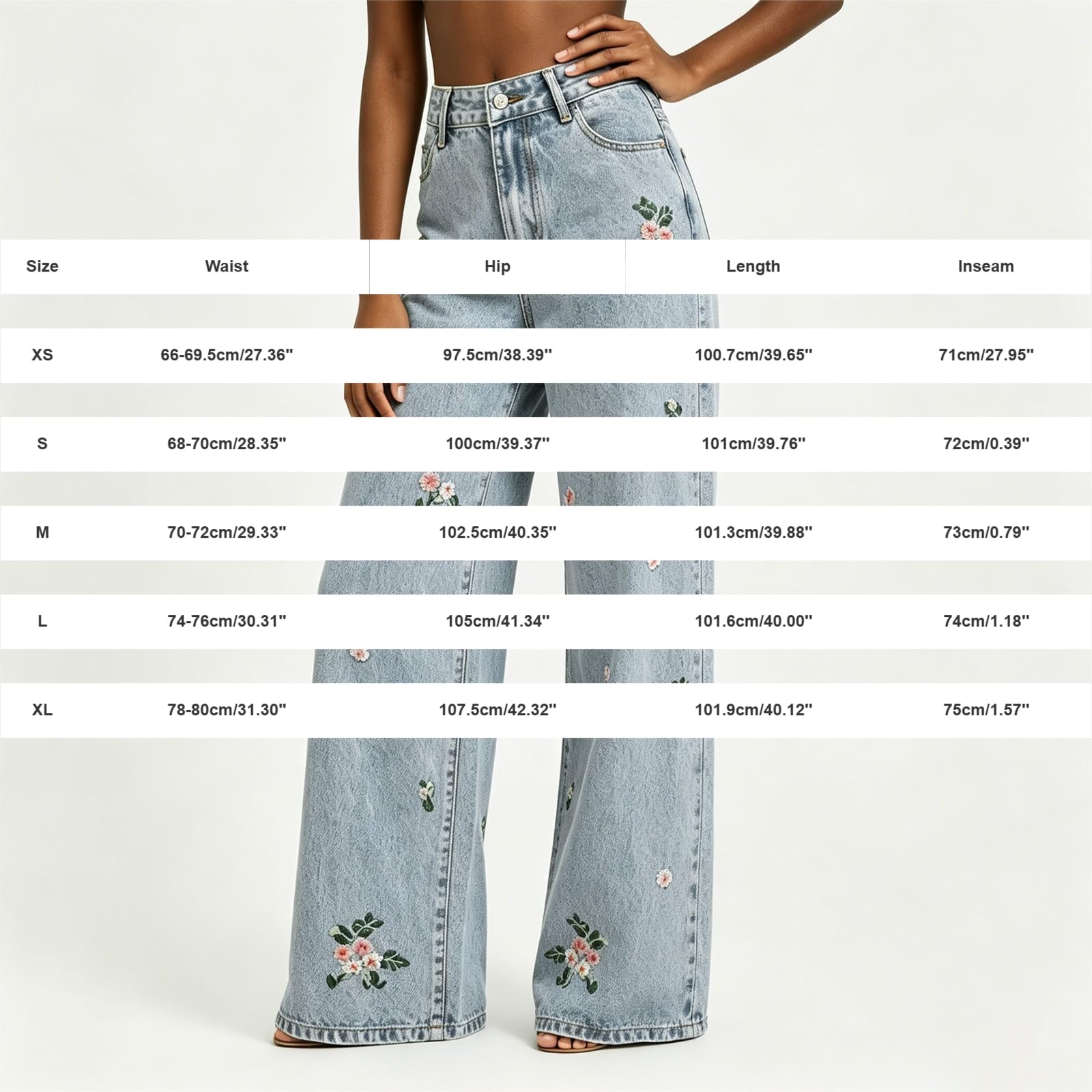 Weite Jeans Damen Baggy Hose High Waist Denim Pants Vintage Jeanshose